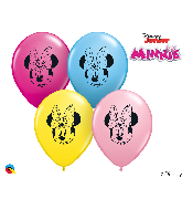 5" Minnie Mouse Face Latex Balloons (100 Per Bag)