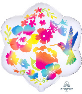 18" Satin Infused Watercolor Flowers Foil Balloon