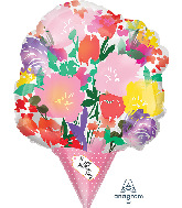 18" Happy Mother's Day Watercolor Bouquet Foil Balloon