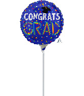 4" Airfill Only Congrats Grad Colorful Dots Foil Balloon