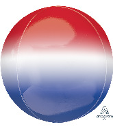 16" Ombre Orbz Red, White & Blue Orbz Foil Balloon