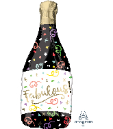 36" Fabulous Confetti Bottle Bubbly Personalize Foil Balloon