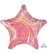 18" Marblez Pink Star Foil Balloon