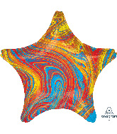 18" Marblez Colorful Star Foil Balloon