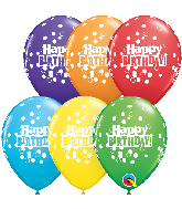 5" Rainbow (100 Per Bag) Birthday Dots Latex Balloons
