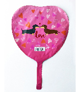 9" Airfill Only Dachshund Luv Foil Balloon