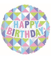 17" Happy Birthday Geometric Foil Balloon