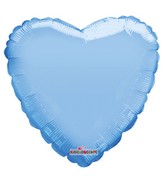 18" Solid Pale Blue Macaron Heart Gellibean Foil Balloon