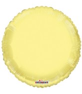 18" Solid Yellow Macaron Round Gellibean Foil Balloon