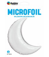 35" Crescent Moon Silver Plain Foil Foil Balloon