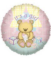 36" It's A Girl Bear Balloon