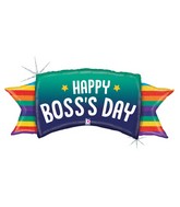 46" Shape Holographic Boss Day Banner Foil Balloon