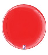 15" Multi-Sided (22" Deflated) Dimensionals Red Globe Foil Balloon