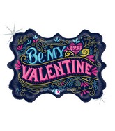 34" Shape Holographic Vintage Be My Valentine Foil Balloon