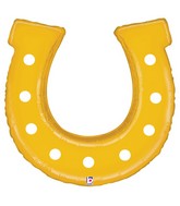 38" Golden Horseshoe Foil Balloon