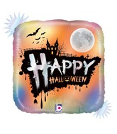 18" Foil Holographic Opal Happy Halloween Foil Balloon