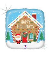 18" Foil Holographic Home For The Holidays Foil Balloon