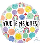 18" Que Te Mejores Happy Doodles (Spanish) Foil Balloon