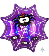 22" Holographic SuperShape Iridescent Spiderweb Foil Balloon