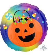 18" Pumpkin Bucket Foil Balloon