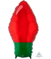 22" Red Christmas Light Bulb Foil Balloon
