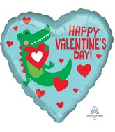 18" Happy Valentine's Day Gator Foil Balloon