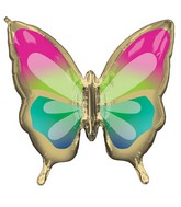 30" SuperShape Beautiful Tropical Butterfly Foil Balloon