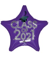 18" Graduation Class of 2021 - Purple Foil Balloon
