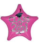 18" Graduation Class of 2021 - Pink Foil Balloon
