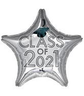 18" Class of 2021 - Silver Foil Balloon