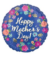 18" Happy Mother's Day Circled in Floral Foil Balloon