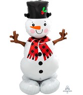 55" Airfill Only Airloonz Consumer Inflatable Snowman Greeter Foil Balloon