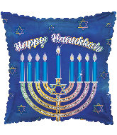 17” Glittered Menorah Happy Hanukkah Foil Balloon
