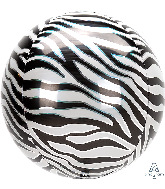 16" Orbz Zebra Print Foil Balloon