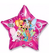32" Star Secret Wings Fuchsia Balloon