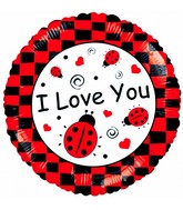 18" Love You Checkerboard Foil Balloon