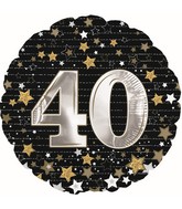 18" Happy Birthday Gold Number 40 Balloon