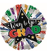 17" Way To Go Starburst Foil Balloons