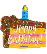 28" Birthday Slice Shape Foil Balloons