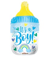 36" It's A Boy Bottle Clearview Foil Balloons