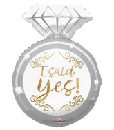 24" I Said Yes! Ring Foil Balloons