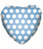 18" Powder Blue W/ White Polka Dots Balloon