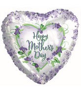 17" Happy Mother's Day Violets and Greens Balloon