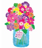 22" Happy Mother's Day Blue Jar Boka Foil Balloons