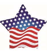 9" Airfill Only Patriotic Prism Star Foil Balloon