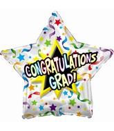 9" Airfill Only Congratulations Grad Streamers Balloon