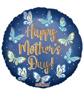 18" Happy Mother's Day Butterflies Matte Foil Balloon