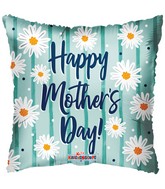 18" Happy Mother's Day Daisies On Mint Matte Foil Balloon