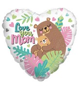 36" Love You Mom Bears Foil Balloon