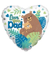 36" Love You Dad Bears Foil Balloon